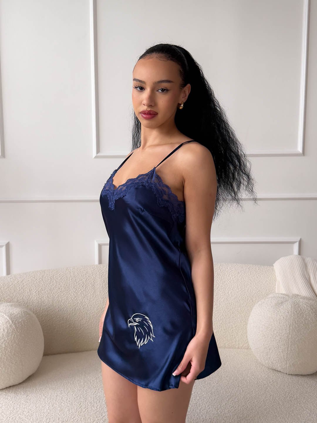 Navy Chemise with Eagle Embroidery - Flag & Lace